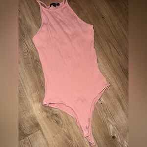 Pink spaghetti strap bodysuit